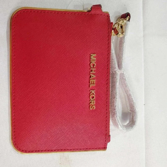 Michael Kors Red Metal Edge Wristlet - Picture 3 of 8